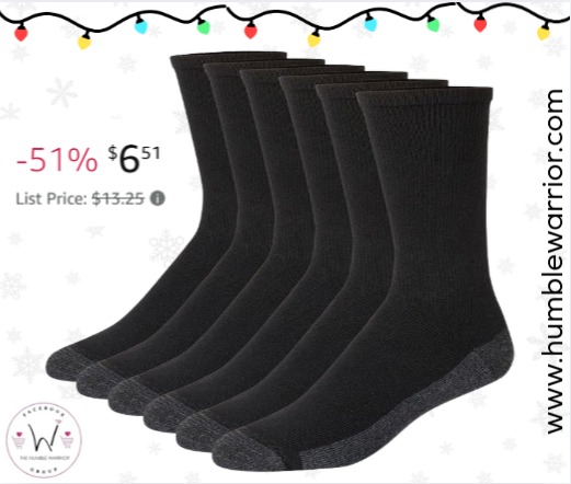 Hanes Men’s Max Cushioned Crew Socks