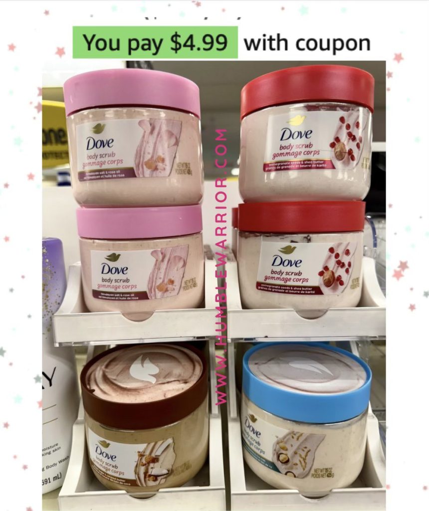 Dove body scrubs