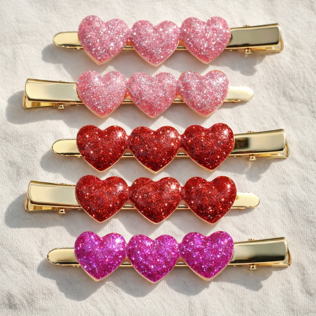 Valentine’s Day hair clips