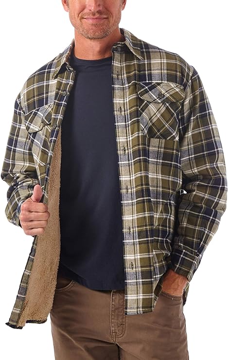 Wrangler Authentics Men’s Long Sleeve Sherpa-Lined Shirt Jacket!