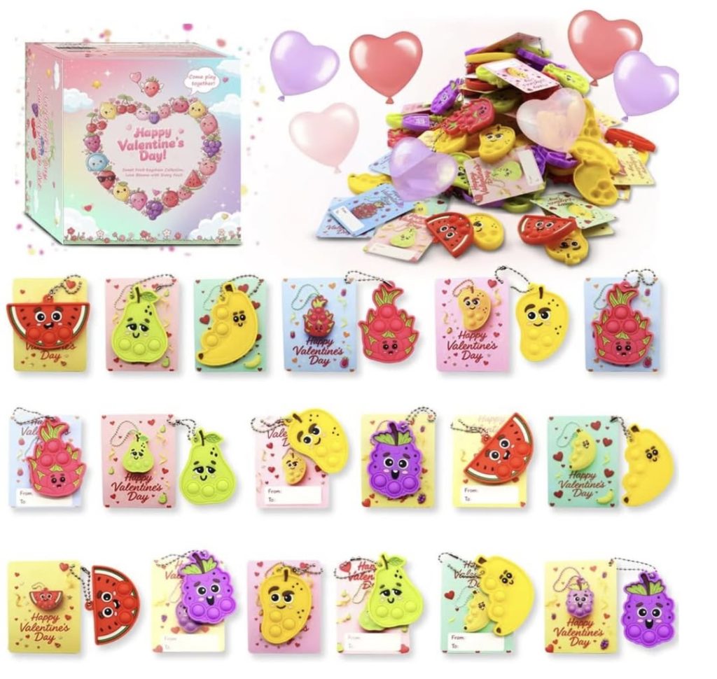 set of 30 fruit pop fidgets