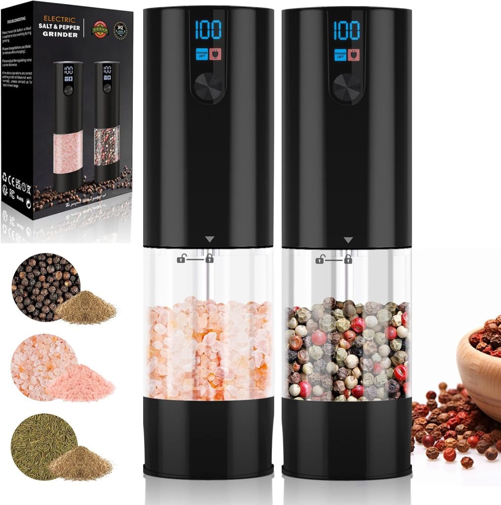 Electric Salt & Pepper Grinder Set
