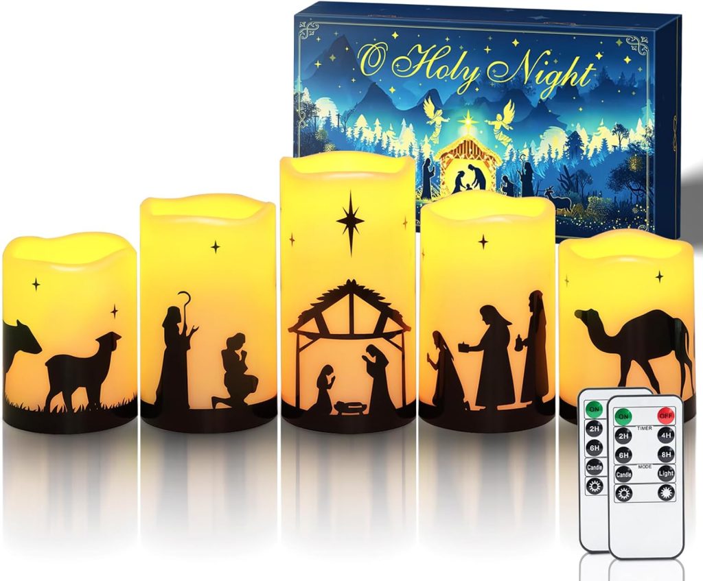 Flameless Nativity Candles