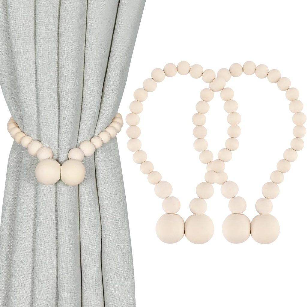 Magnetic Wooden Curtain Tie Backs!