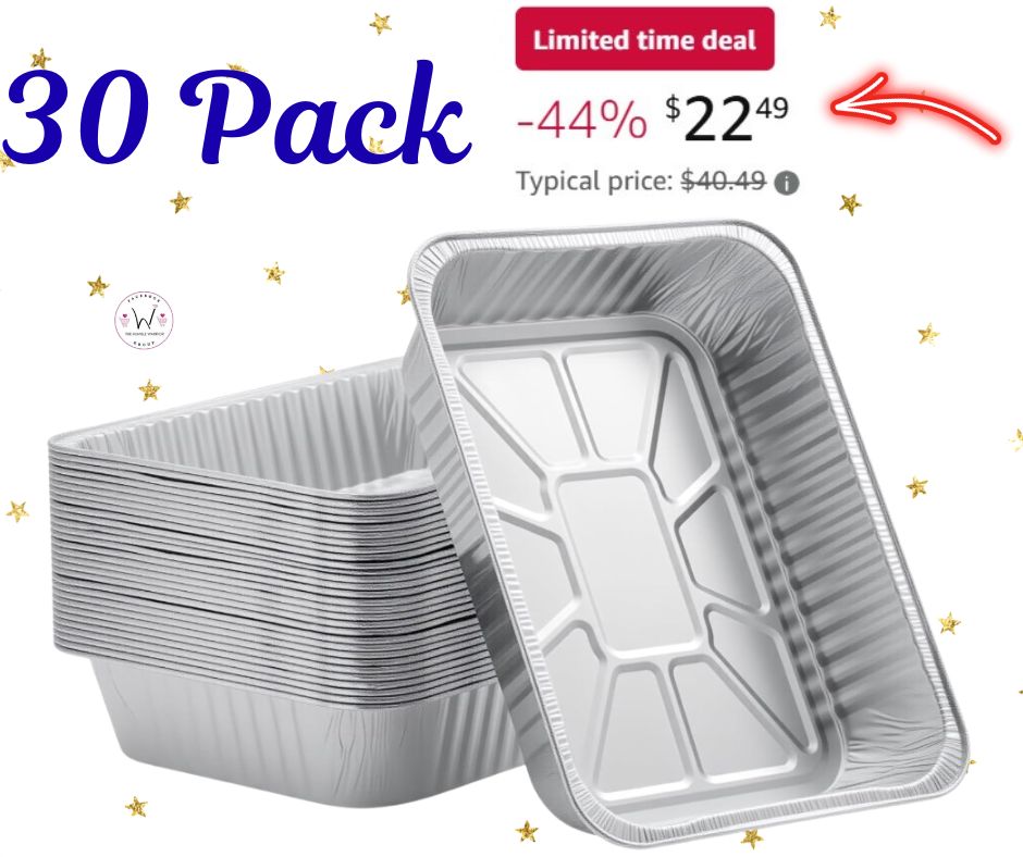 30 Pack Disposable Aluminum Foil Pans!