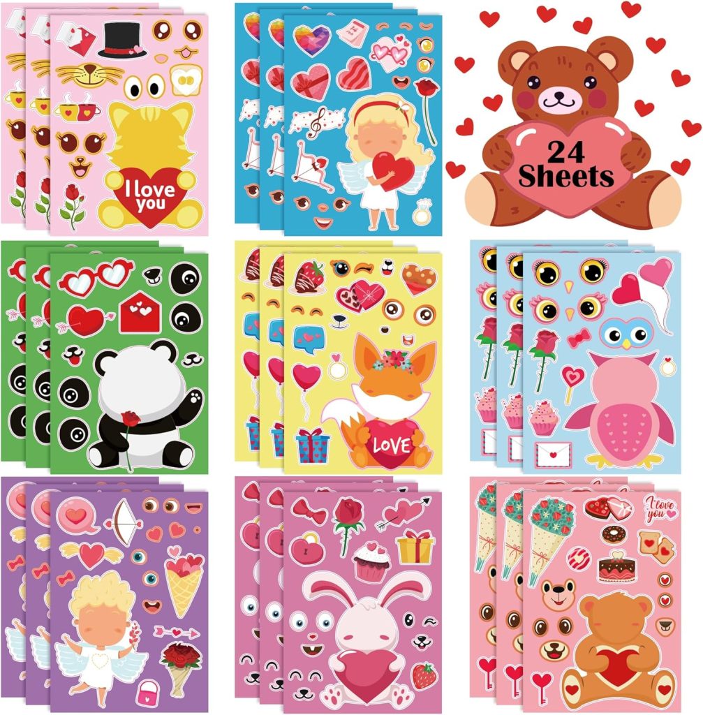 24-Pack of Valentine’s Day Sticker Sheets!