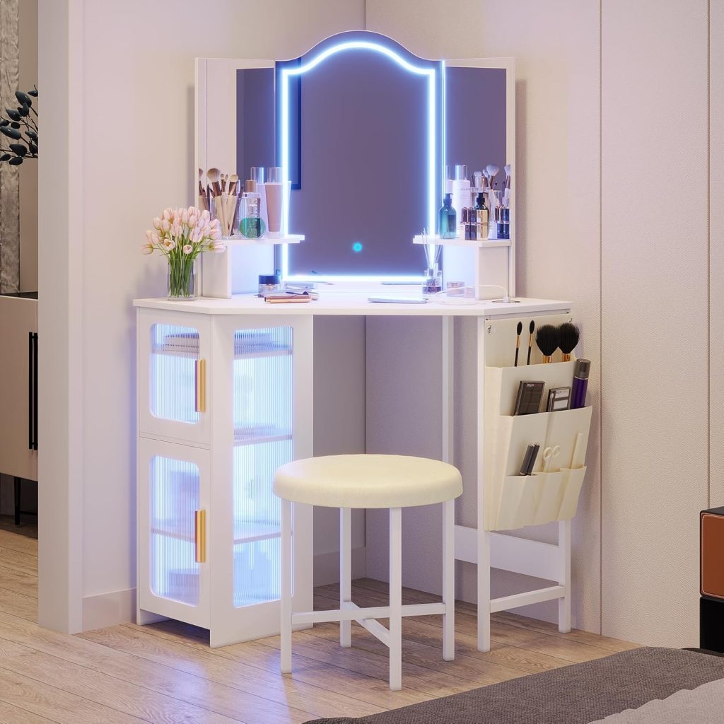 Vanity With Charging Station & Lights