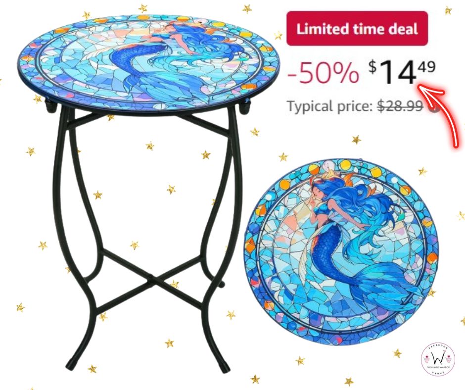 Outdoor Weather Resistant Metal Mermaid Side Table!