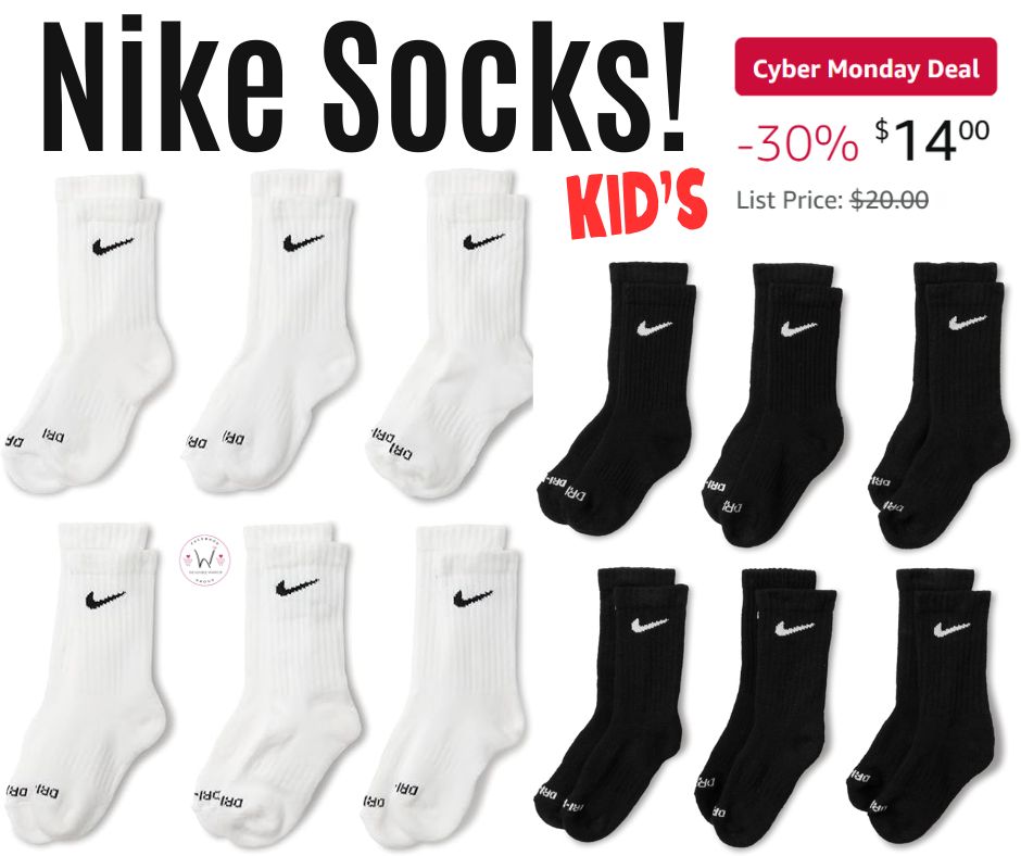 6 pack Nike Kids Socks
