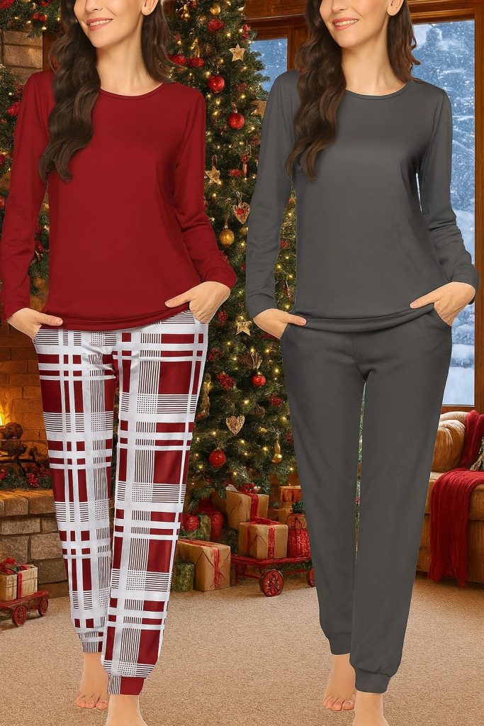 Ekouaer 2 Pack Pajama Sets