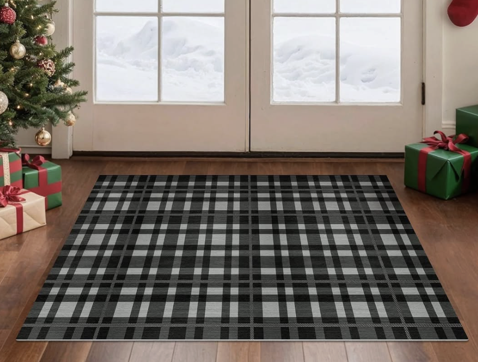 checkered rug