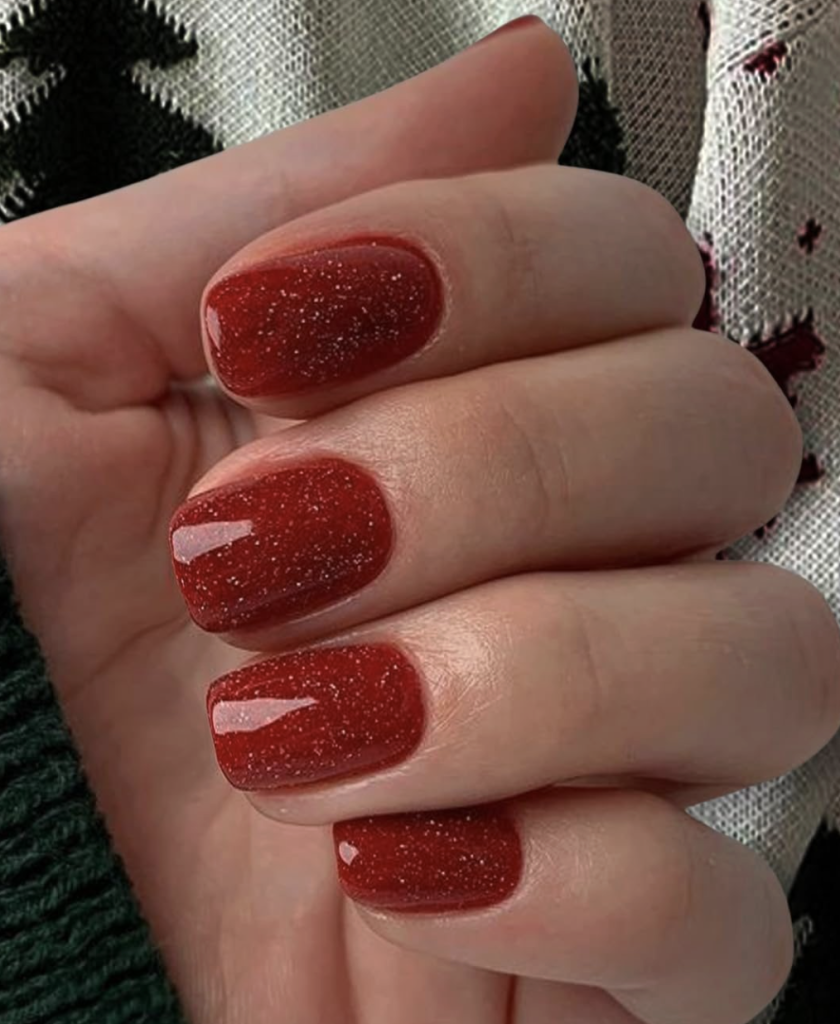 red glitter press-ons