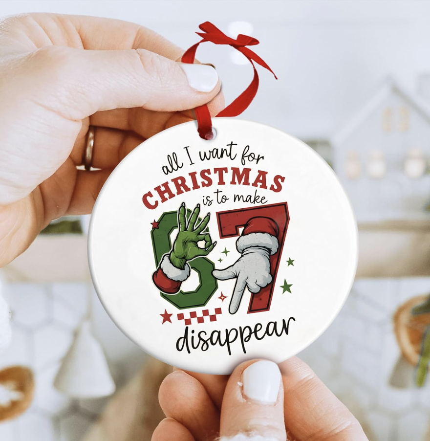 “67” meme ornament