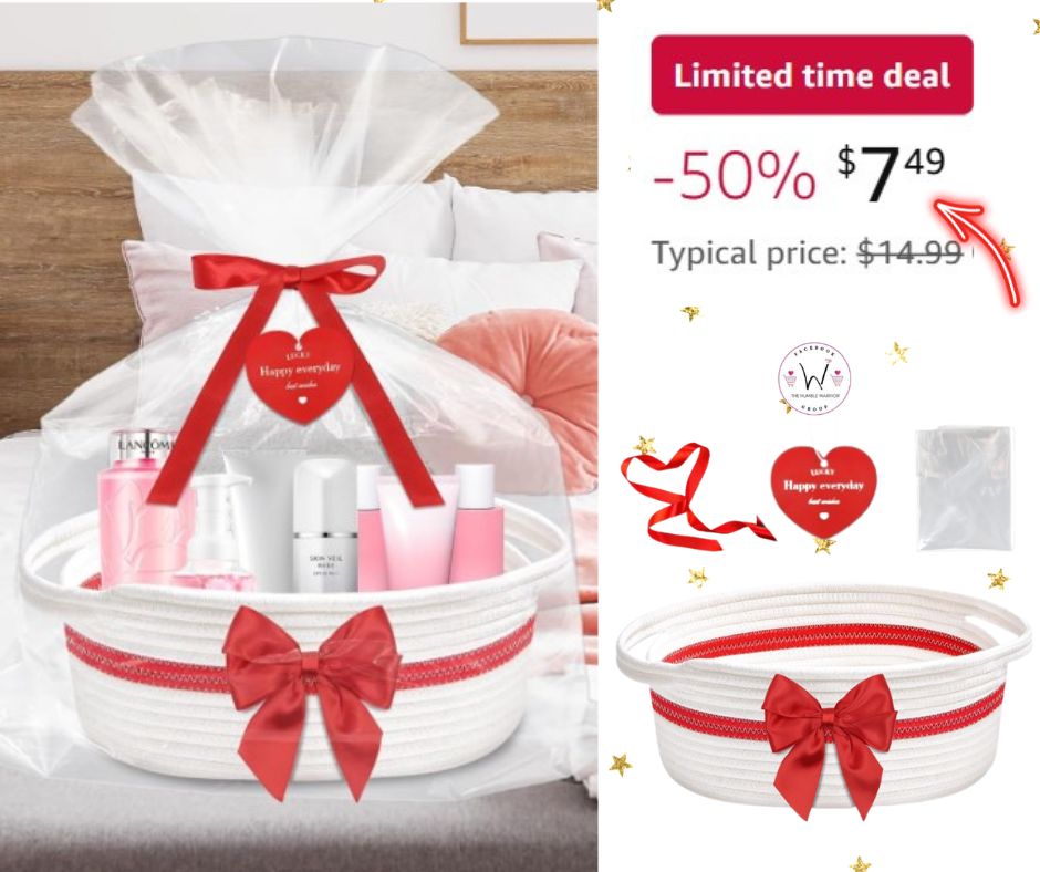 Small Red Bow Woven Basket!