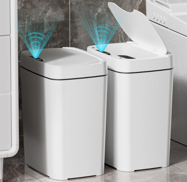 2 Pack 2.7 Gal Bathroom Automatic Trash Cans!