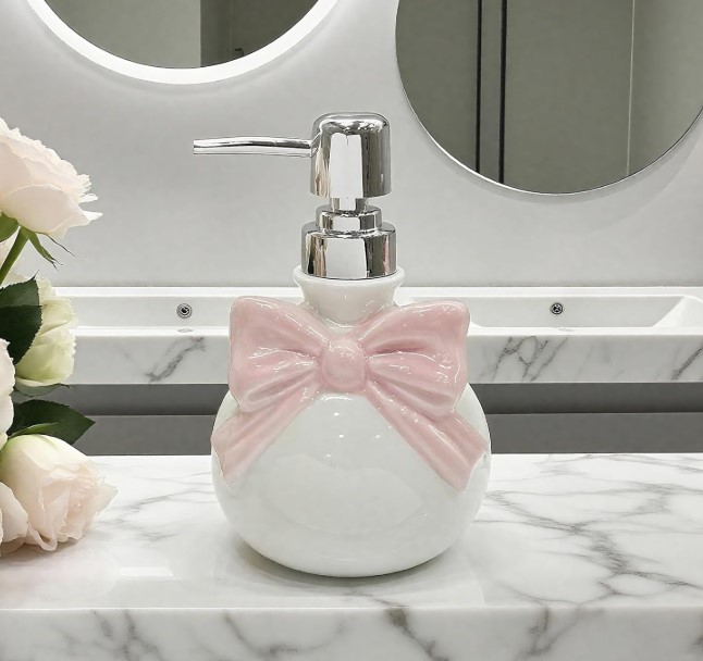 Ceramic Soap/Lotion Dispenser with Bow!