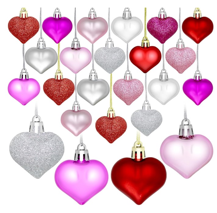 Set of 48 Heart Shaped Ornaments!