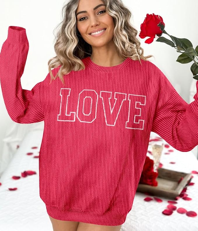 Valentine Ribbed Sweatshirt