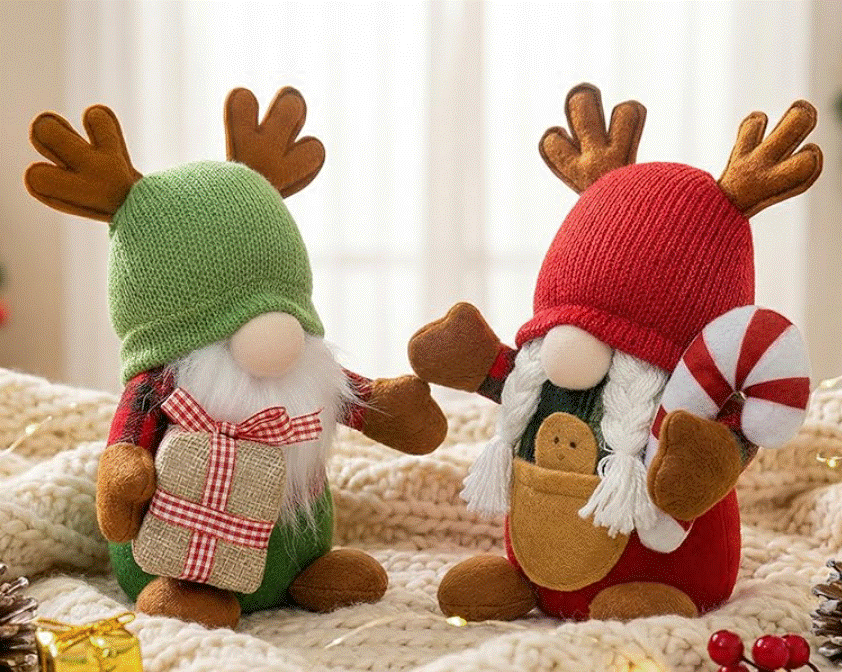 Set of 2 Christmas Plush Gnomes!