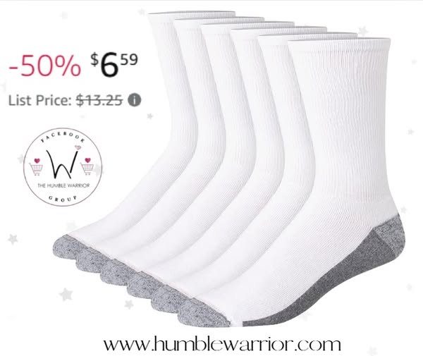 Hanes Men’s Max Cushioned Crew Socks