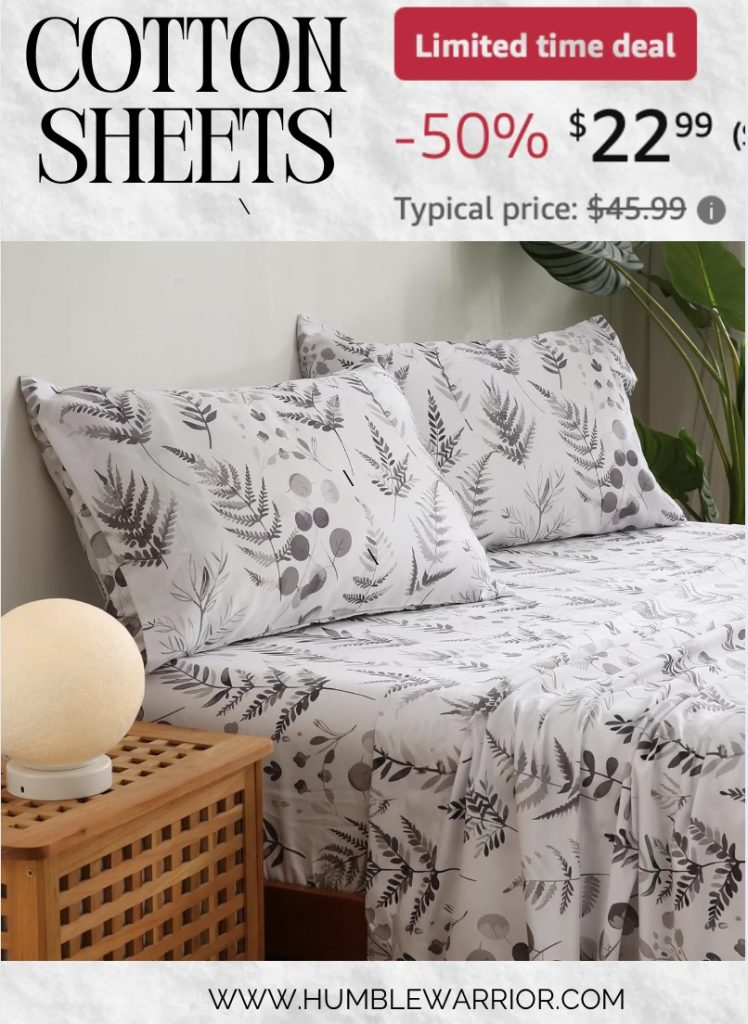 set of 100% cotton queen sheets