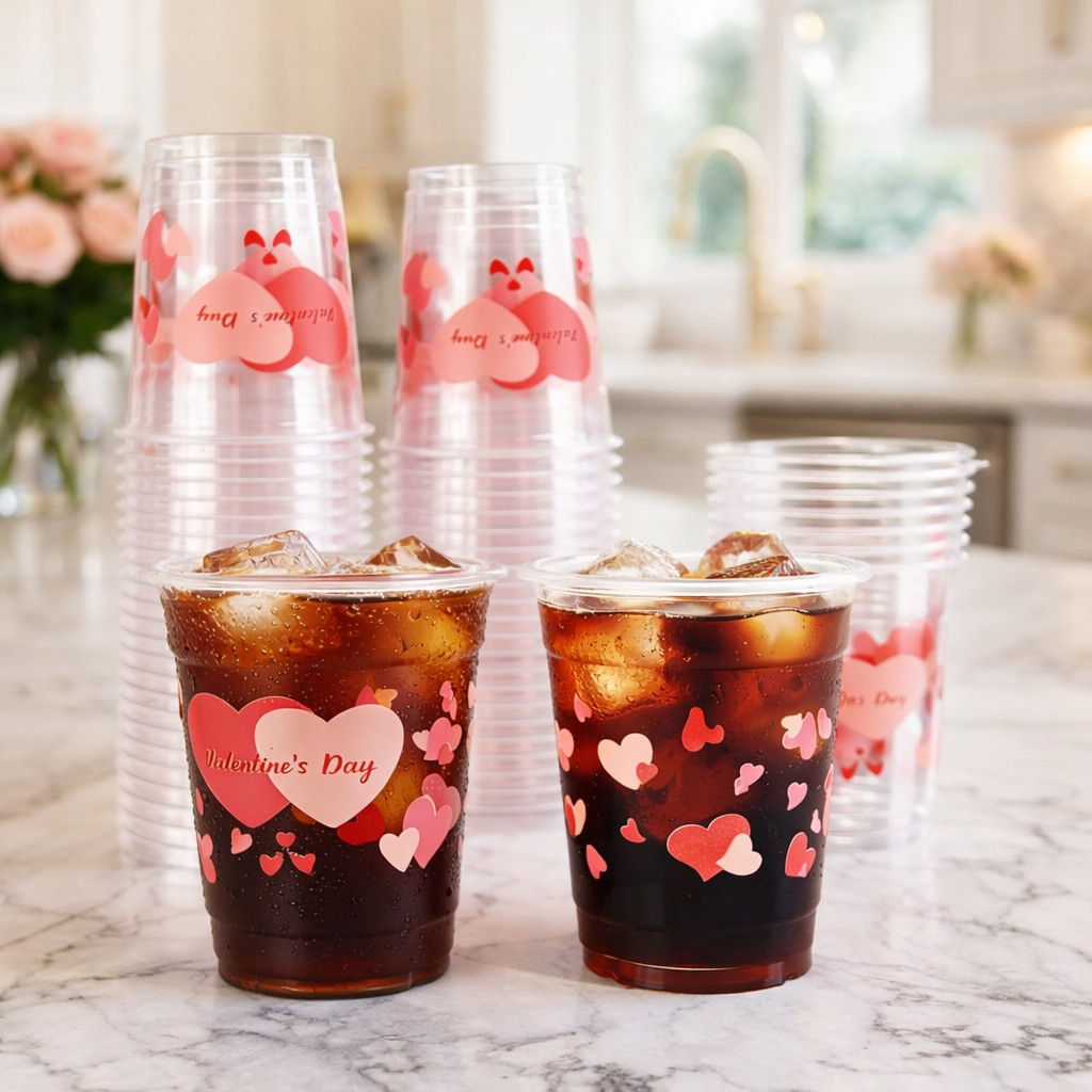 set of Valentine Day cups