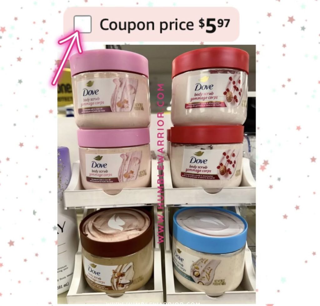 Dove body scrubs