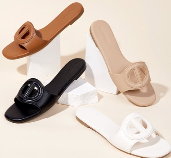 Leather Slide Sandals