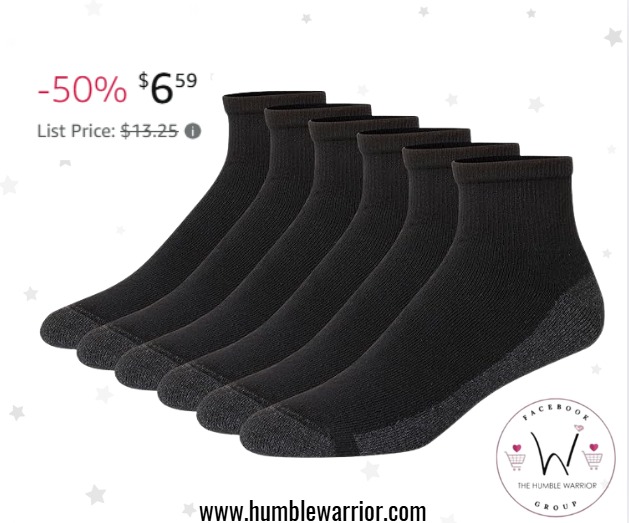 Hanes Men’s Max Cushioned Ankle Socks