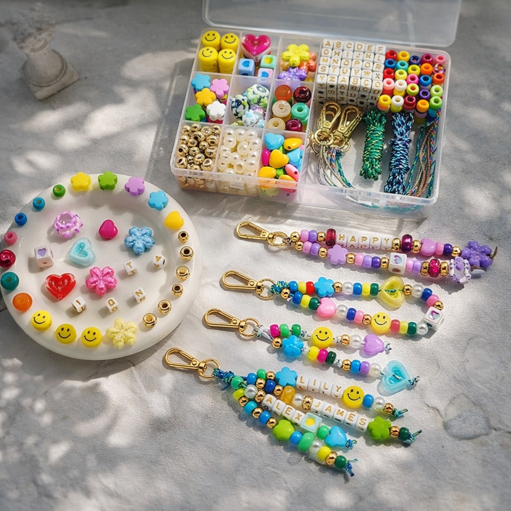 421 pc beaded keychain making kit