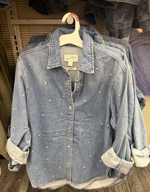 Universal Thread denim heart button shirt