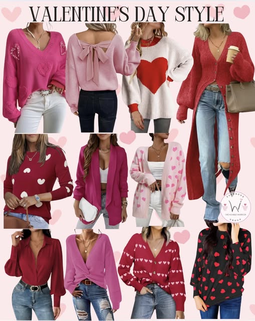 Valentine’s Day sweaters, blazers, and tops