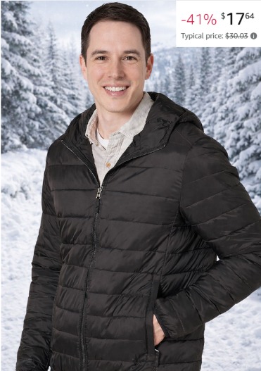 Men’s Lightweight Water-Resistant Packable Hooded Puffer Jacket