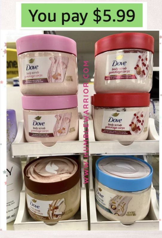 Dove body scrubs