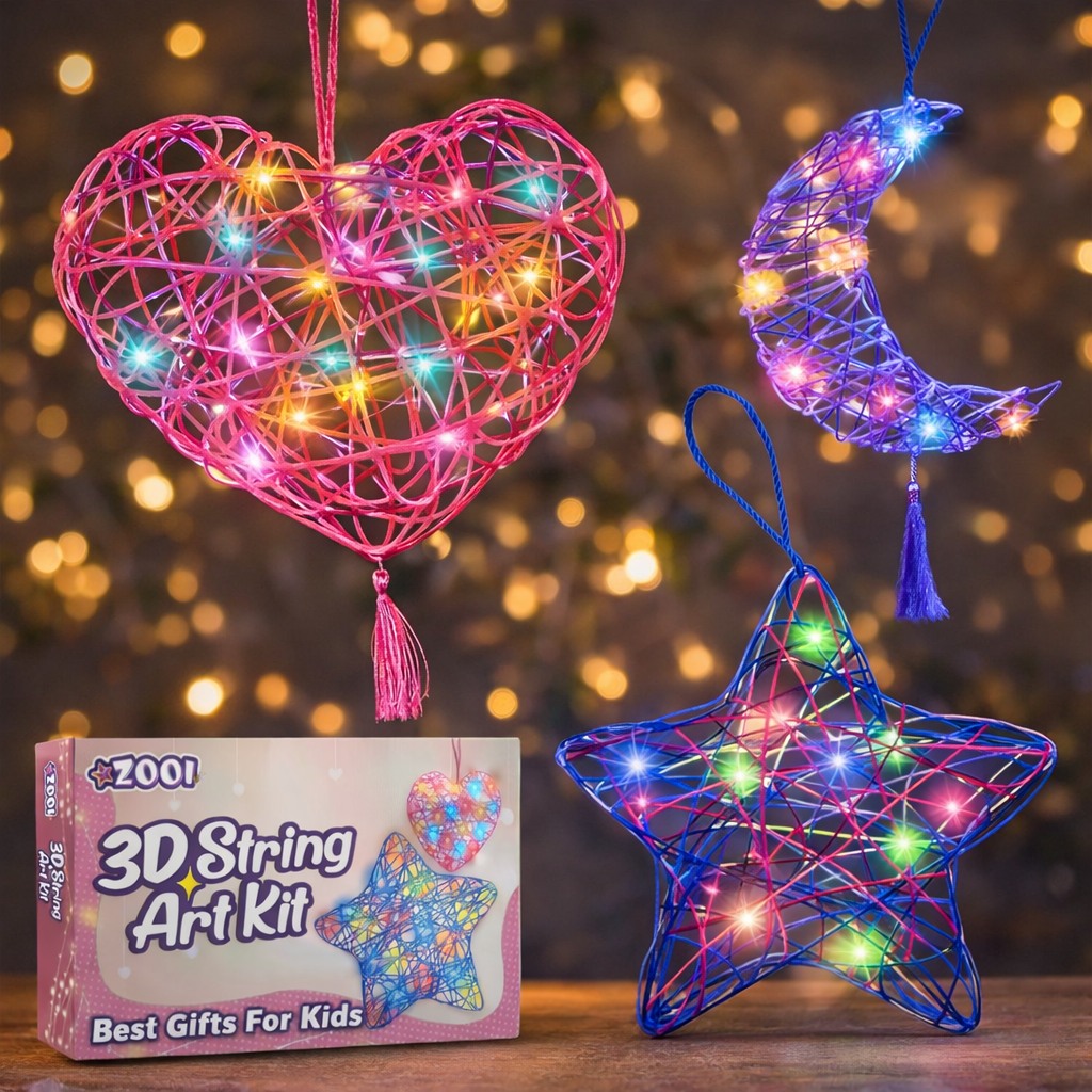 ZOOI Valentines Day Gifts for Kids 3D String Art Kit
