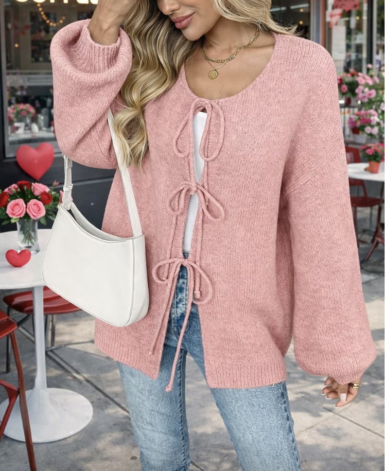 bow front tie cardigans from LILLUSORY