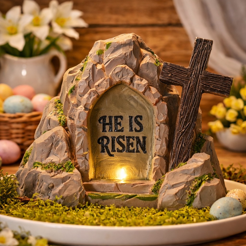 Empty Tomb Easter Decor with LED Lighting