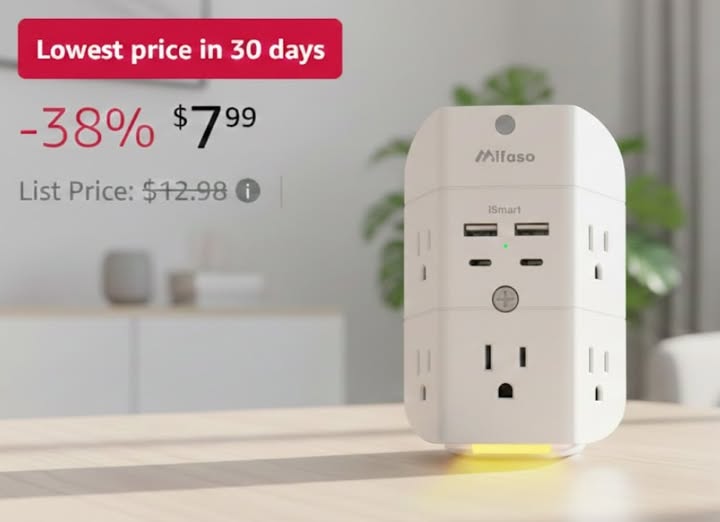 Mifaso Surge Protector Outlet Extender