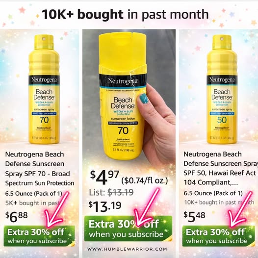 sunscreen savings