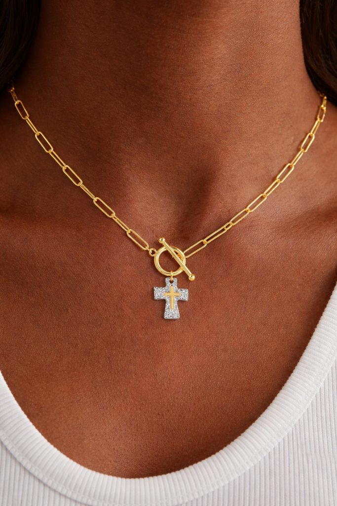 cross toggle necklace