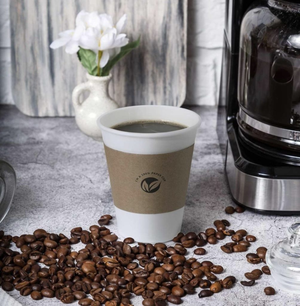 Compostable Coffee Cups with Lids