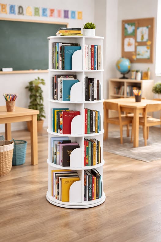 SpaceAid 5 Tier Rotating Bookshelf Tower