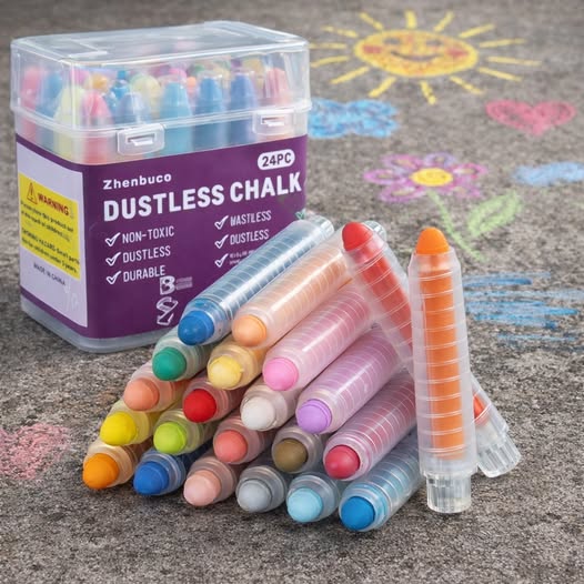 24-piece dustless twistable chalk set