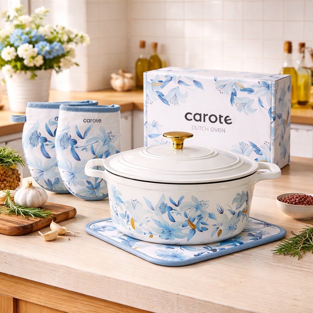 CAROTE 5 QT Cast Iron Dutch Oven