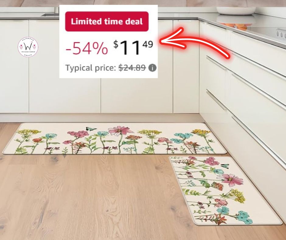 Set of 2 Floral Kitchen Mats!