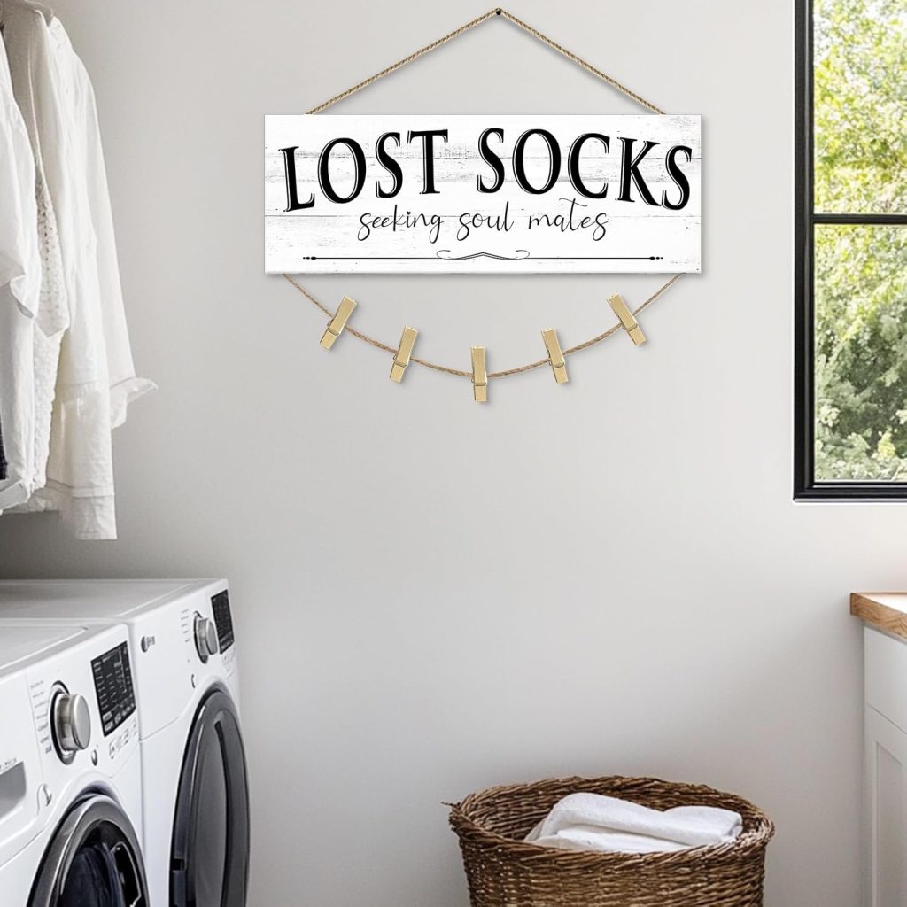 Lost Socks Sign Laundry Decor