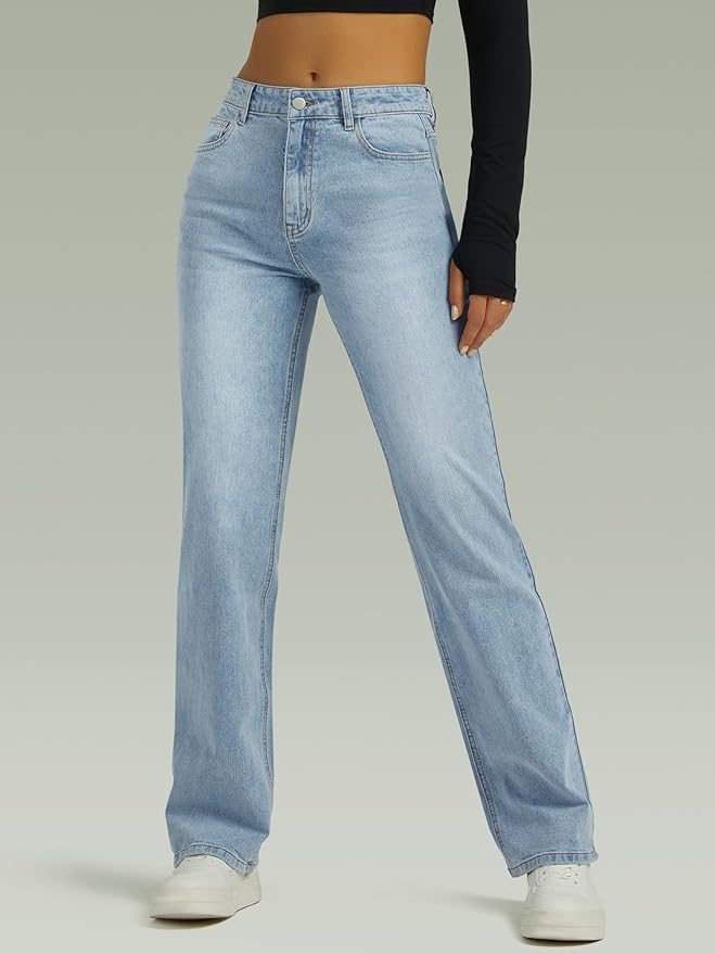 High-Waisted Straight Leg Jeans!