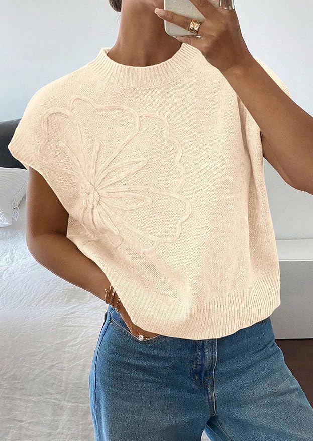 PRETTYGARDEN Flower Sweater Top