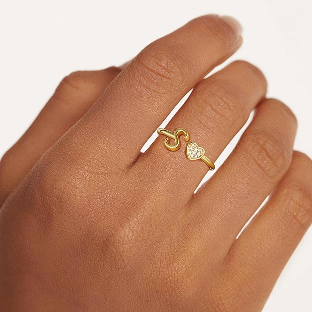 Gold Initial Rings