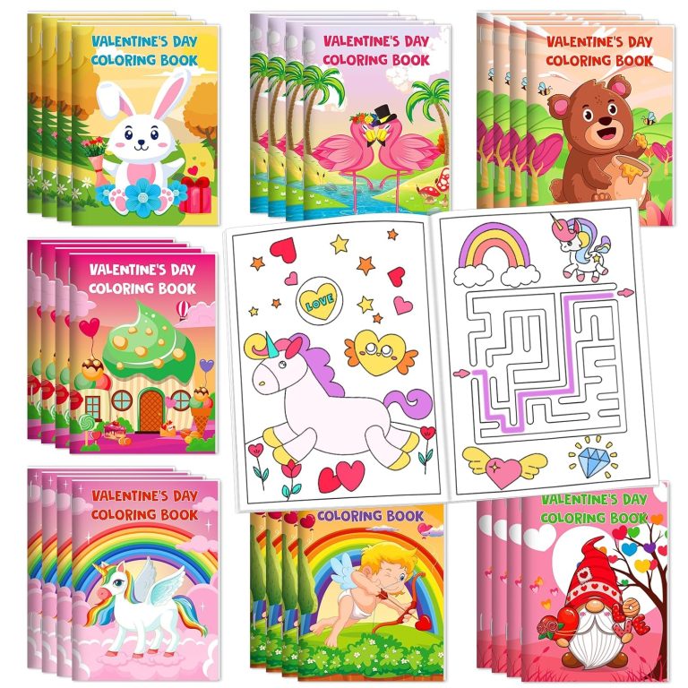 28 Pack Valentines Day Coloring Books